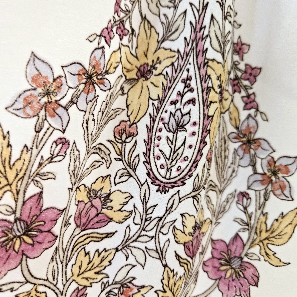 Show Me Your MuMu Raquel Floral Paisley Smocked Off The Shoulder Peasant Top XS - Picture 5 of 6